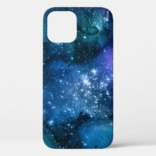 Galaxy Lovers Starry Space Blue Sky White Sparkles iPhone 12 Case