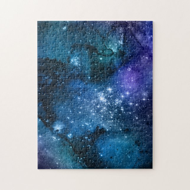 Galaxy Lovers Starry Space Blue Sky White Sparkles Jigsaw Puzzle (Vertical)