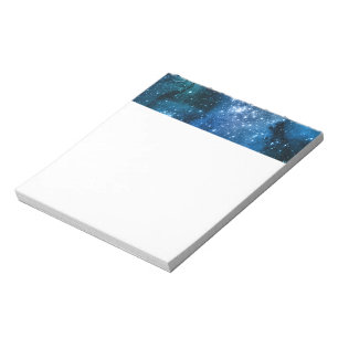 Galaxy Lovers Starry Space Blue Sky White Sparkles Notepad