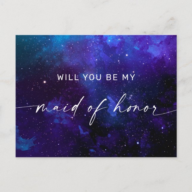 Galaxy Maid of Honour Ask. Celestial Space Proposa Postcard (Front)