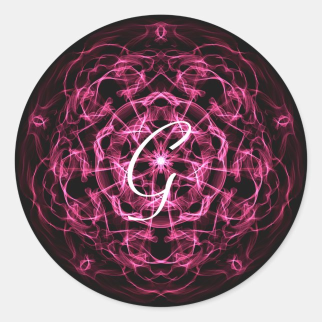 Galaxy mandala. monogram. classic round sticker (Front)