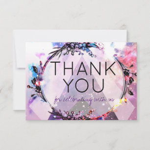 Galaxy Modern Space Hip Wedding Thank You Invitation