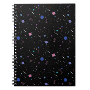 Galaxy Moon stars ,Night Sky,  Astronomy  Notebook