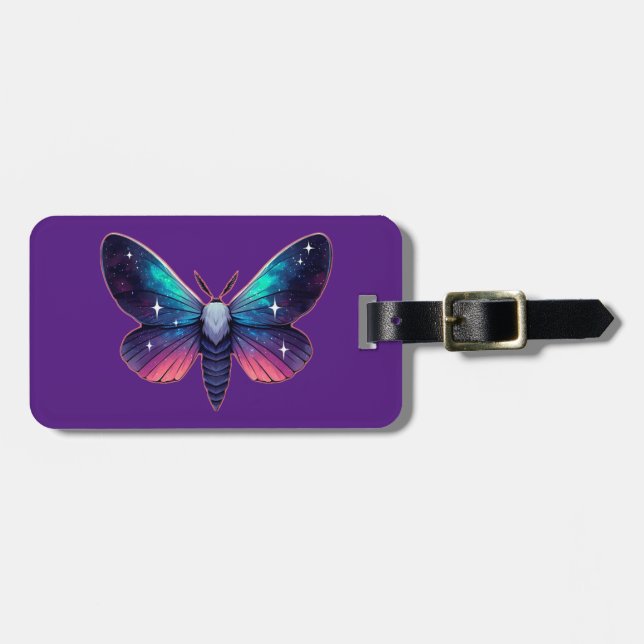 Galaxy Moth - Cosmic Space Themed Fantasy Luggage Tag (Front Horizontal)