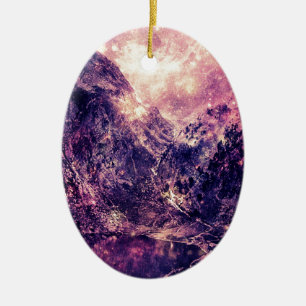 Galaxy Mountains Ceramic Tree Decoration