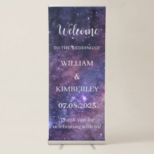 Galaxy Nebula Constellation Sky Elegant Wedding  Retractable Banner