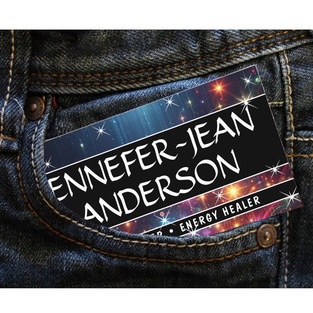 Galaxy Nebula Glitter Rain Sparkling Stars Black Business Card (Creator Uploaded)