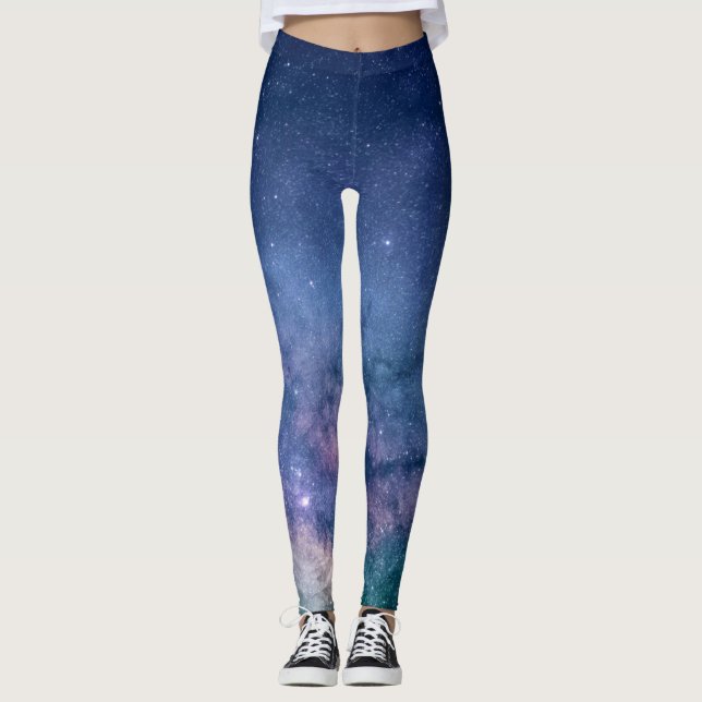 Galaxy Nebula Yoga Pants Space Blue (Front)