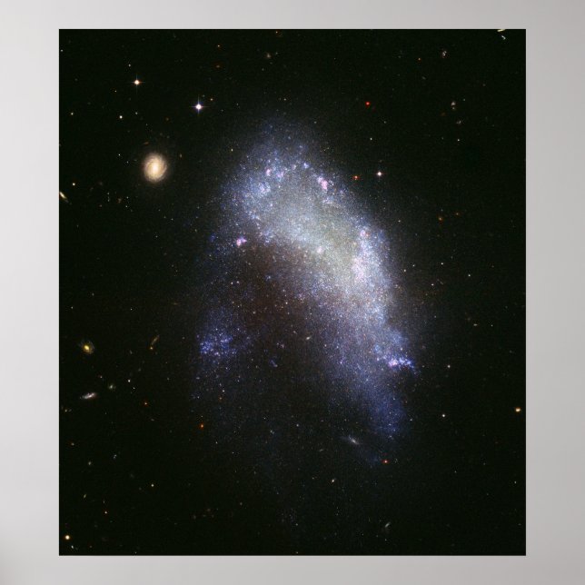 Galaxy NGC 1427A Plunges Towards the Fornax Galaxy Poster (Front)