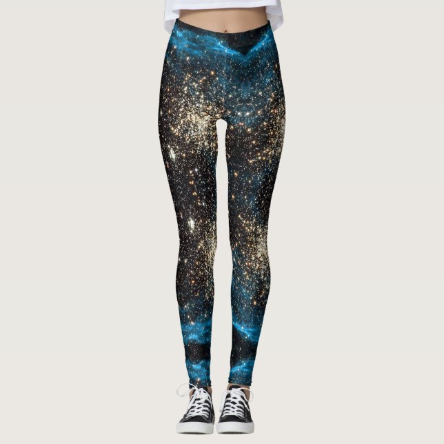 Galaxy NGC 1850 Star Clusters Magellanic Cloud Leggings (Front)
