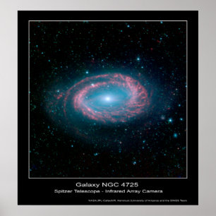 Galaxy NGC 4725 – Spitzer Space Telescope Poster