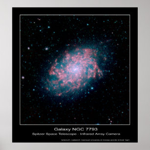 Galaxy NGC 7793 – Spitzer Space Telescope - Infr Poster