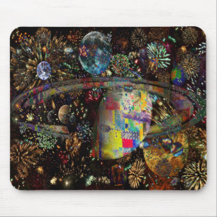 Galaxy of Fireworks Collage Planets  2859b Mouse Mat