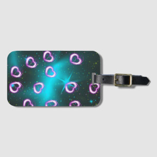 Galaxy of heart luggage tag