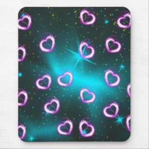 Galaxy of heart mouse mat