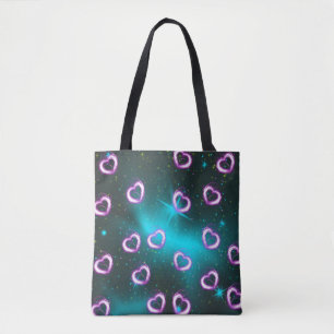 Galaxy of heart tote bag