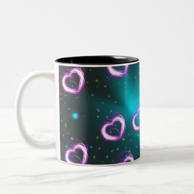Galaxy of heart Two-Tone coffee mug (Left)