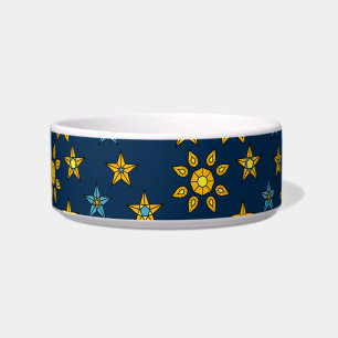 Galaxy Orange and Blue Sun and Stars Gems Pattern Bowl