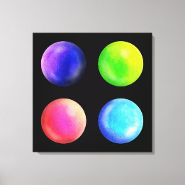 Galaxy Orb Quartet - Square Canvas Print