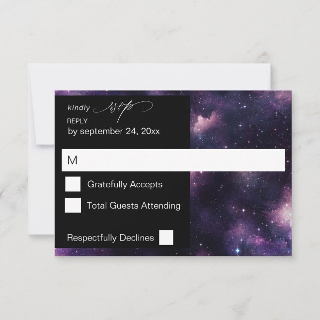 Galaxy Outer Space no Meal RSVP Card (Front)