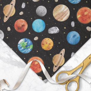 Galaxy Outer Space Planet Watercolor Illustration  Tissue Paper