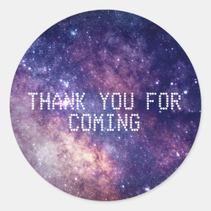 Galaxy Outer Space Stars Starry Thank you  Classic Round Sticker