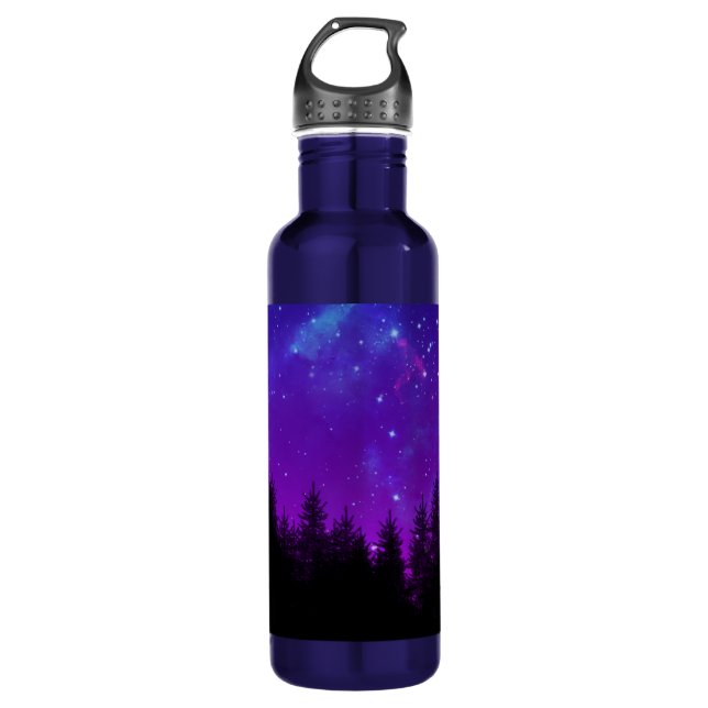 Galaxy Over the Forest at Night 710 Ml Water Bottle (Front)