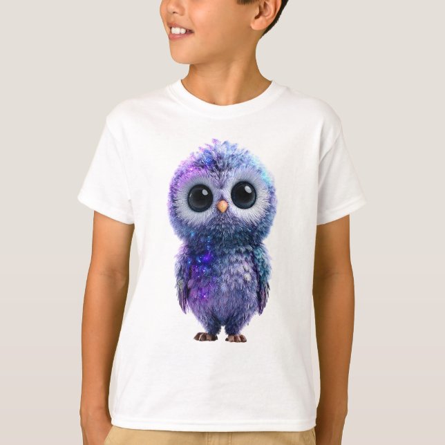 Galaxy Owl Space Creature Kids T-Shirt (Front)