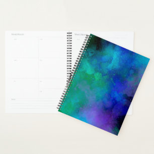 Galaxy Paint Splatter effect green blue Planner