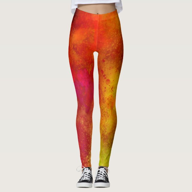 Galaxy Paint Splatter Effect  Leggings (Front)