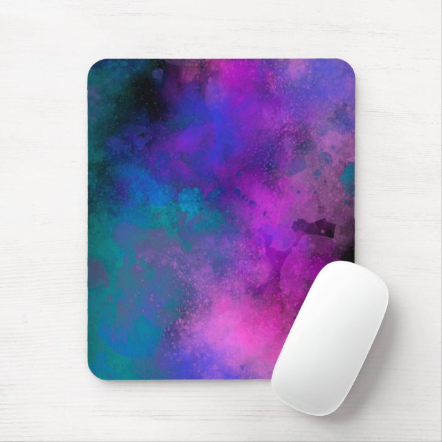Galaxy Paint Splatter effect Mouse Mat (With Mouse)