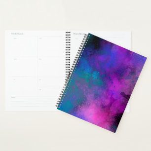 Galaxy Paint Splatter effect purple green blue Planner