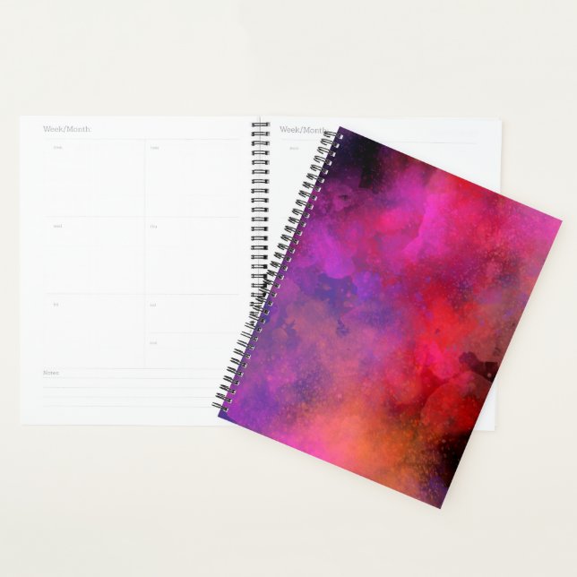 Galaxy Paint Splatter effect purple orange pink Planner (Display)