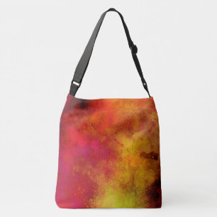 Galaxy Paint Splatter effect yellow red Crossbody Bag