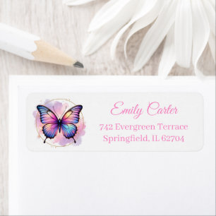 Galaxy Pastel Butterfly Splash Return Address