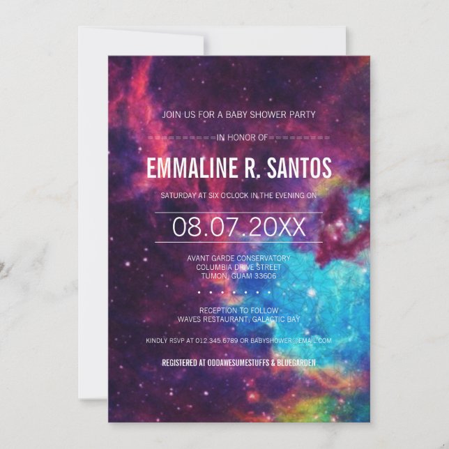 Galaxy Photo Baby Shower Invite (Front)