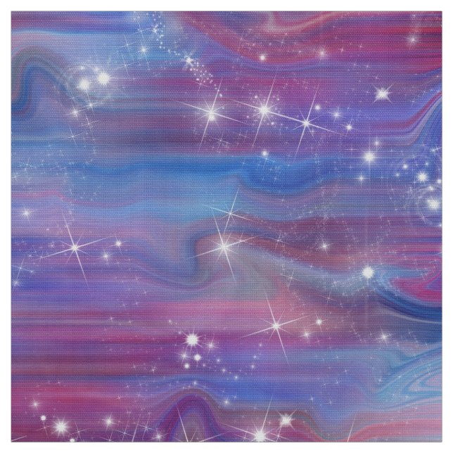 Galaxy pink beautiful night starry sky image fabric (Swatch)