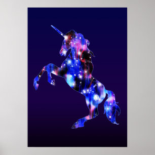 Galaxy pink beautiful unicorn sparkly image poster