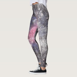 Galaxy Pink Black White Yoga Leggings