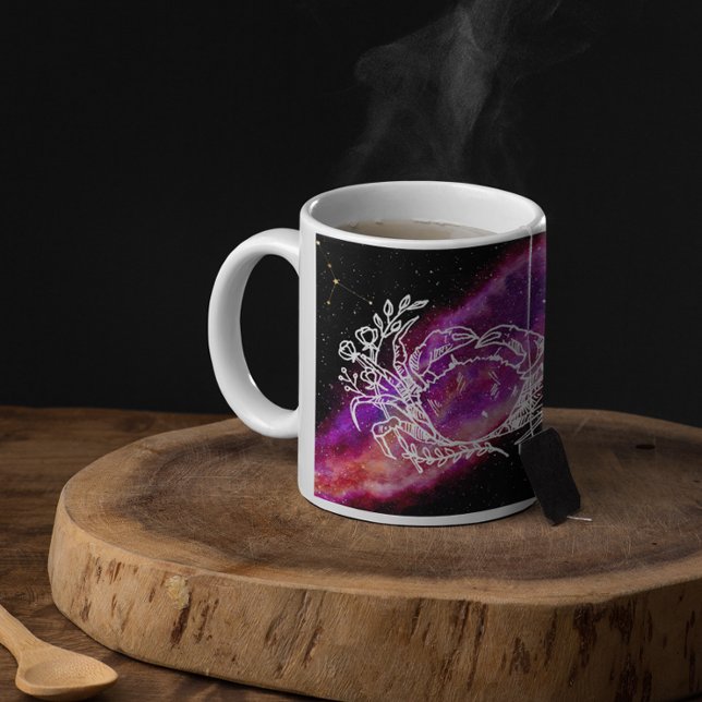 Galaxy Pink Cancer Constellation Zodiac Sign Coffee Mug (Creator Uploaded)