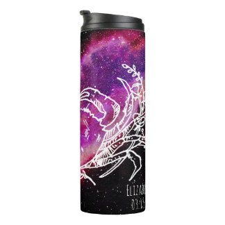Galaxy Pink Cancer Constellation Zodiac Sign Thermal Tumbler