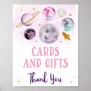 Galaxy Pink Gold Cards & Gifts Birthday Sign