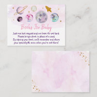 Galaxy Pink Gold Space Baby Shower Book Request