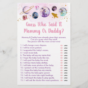 Galaxy Pink Gold Space Guess Who Said It Game
