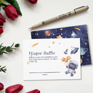 Galaxy Planet Baby Shower Diaper Raffle Game Card