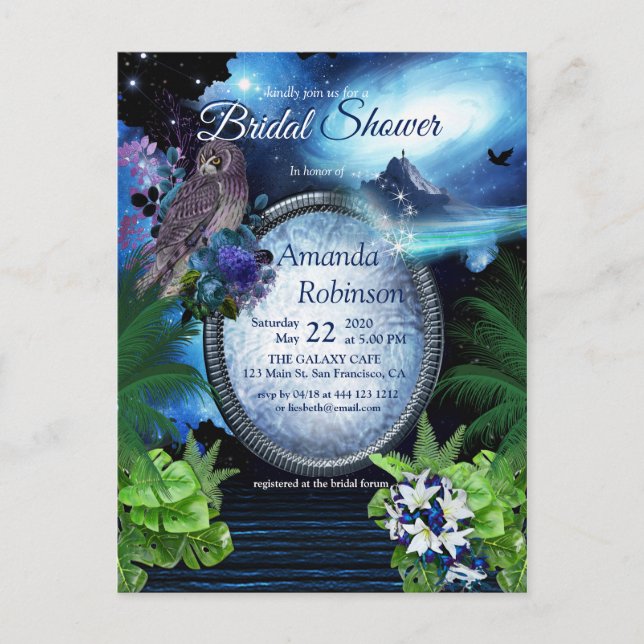 Galaxy Portal Bridal Shower Postcard (Front)
