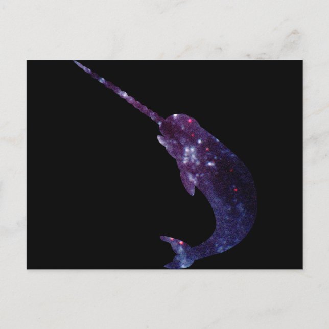 Galaxy Print Narwhal Postcard (Front)