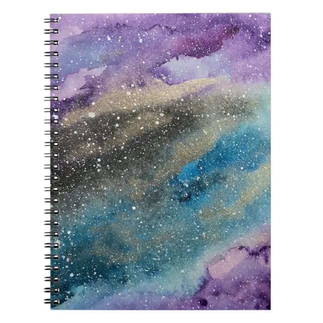 Galaxy Print Outer Space Watercolor Notebook (Front)