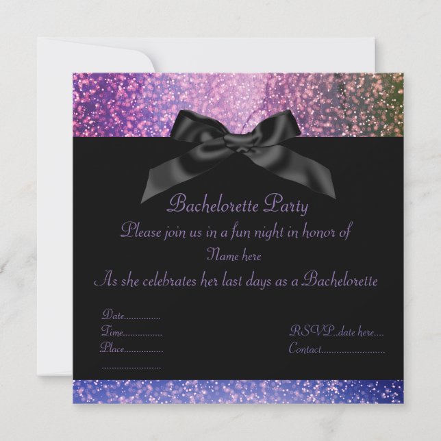 Galaxy Purple sparkle PARTY INVITATION (Front)