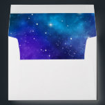Galaxy Return Address Purple Blue Bar Bat Mitzvah Envelope<br><div class="desc">Elegant, modern galaxy return address bar mitzvah envelopes with an optional Star of David that can be easily personalised by you! This unique pre addressed back flap envelope template works perfectly for a cool universe space party theme for bat mitzvahs, birthday parties and other out of this world celebrations. The...</div>